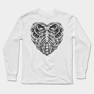 Skeleton ribs heart Long Sleeve T-Shirt